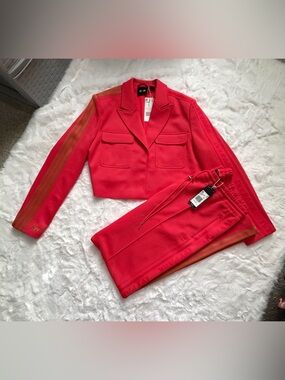 NWT Adidas x Ivy Park Cropped Suit Jacket & 3-Stripes Suit Pants, Coral | Mesa